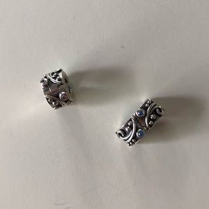 Matching Blue and Pink Pandora Bracelet Clamps